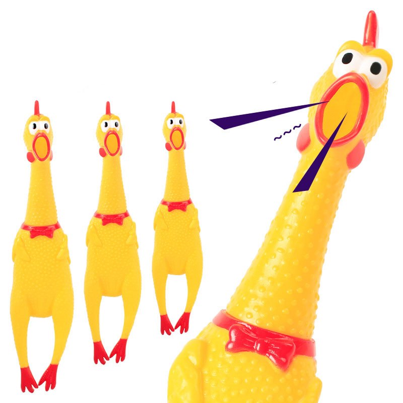 Jouet pour animaux en forme de poulet qui couine