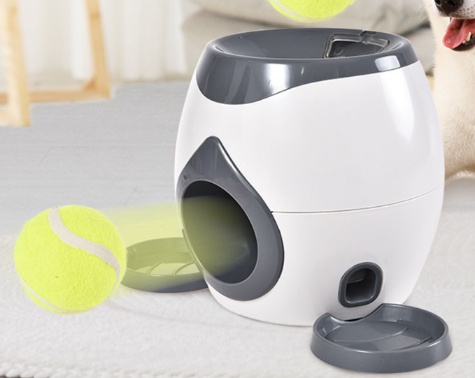 Jouet interactif pour chien avec distributeur de balle de tennis