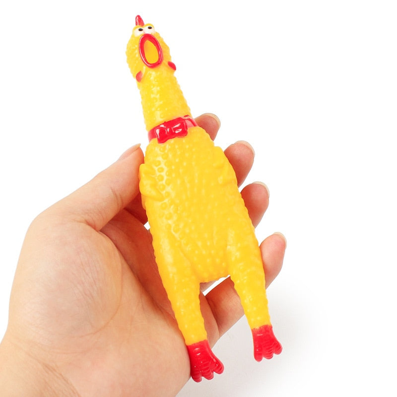 Jouet pour animaux en forme de poulet qui couine