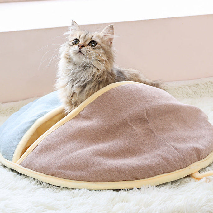 Nid de Couchage 2-en-1 pour Chat (Lit et Sac de Couchage)