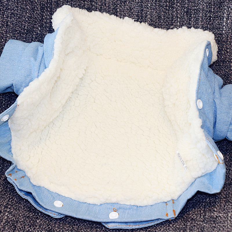 Veste en Jean Épaisse et Chaude pour Chien et Chat