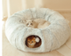 Lit multifonction en peluche pour chat avec tunnel et ouverture de jeu