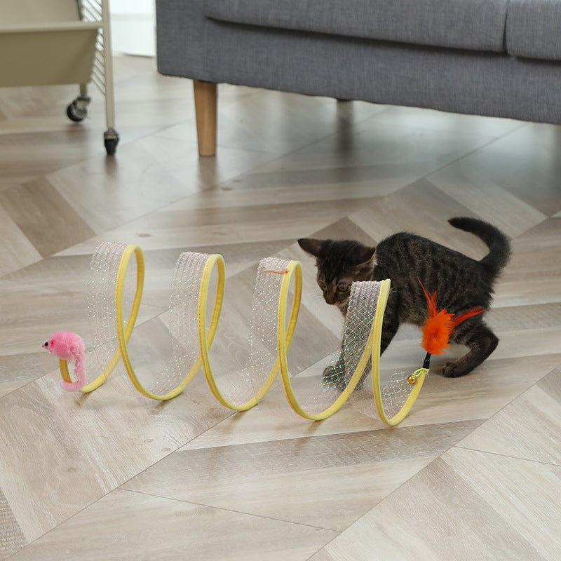 Jeu “Tunnel” pliable en forme de S pour chat