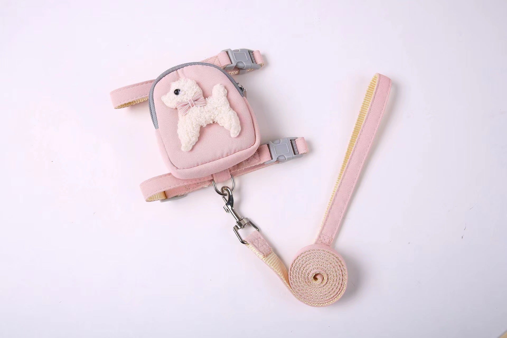 Sac à dos pour animal avec ours en peluche et laisse intégrée