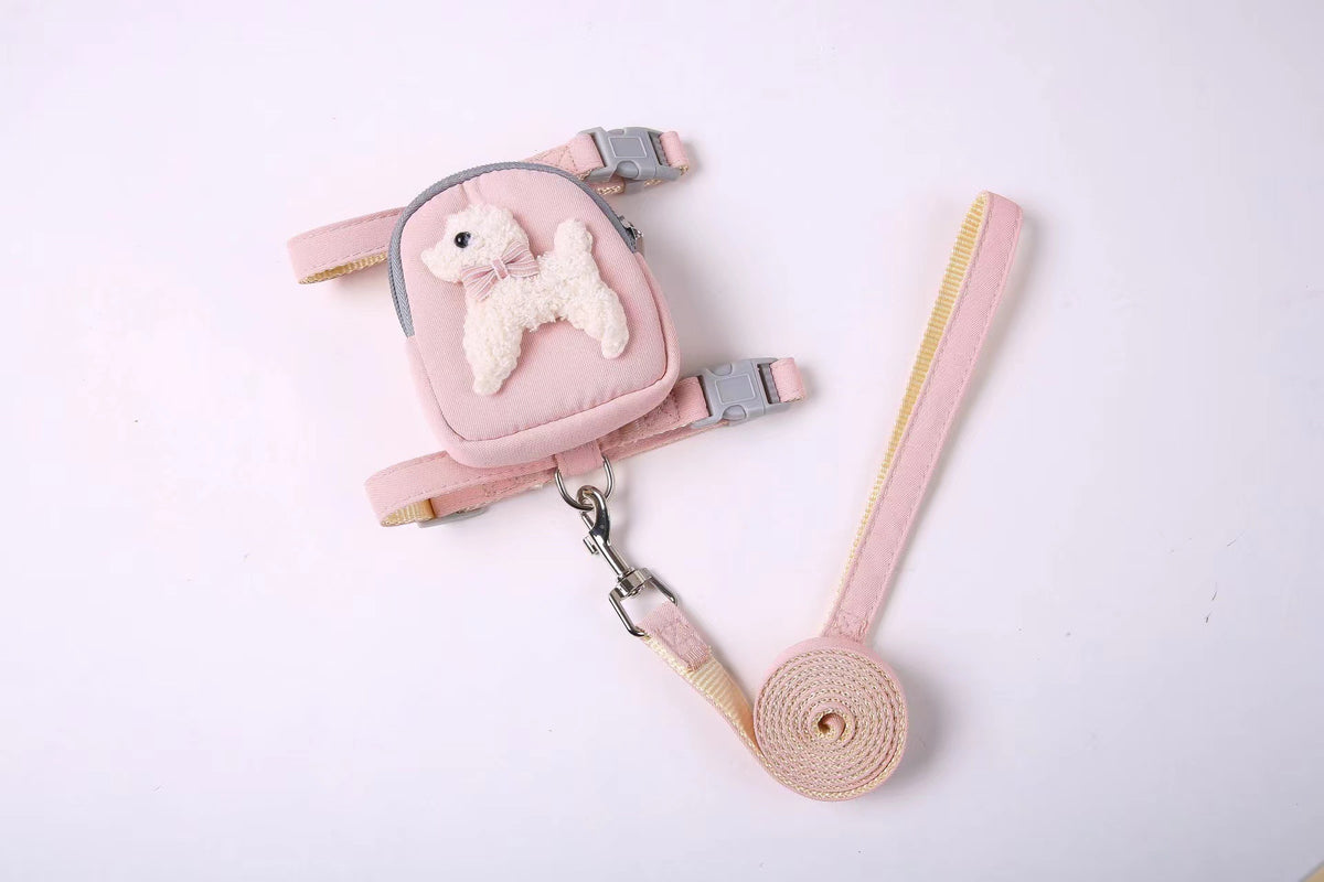 Sac à dos pour animal avec ours en peluche et laisse intégrée
