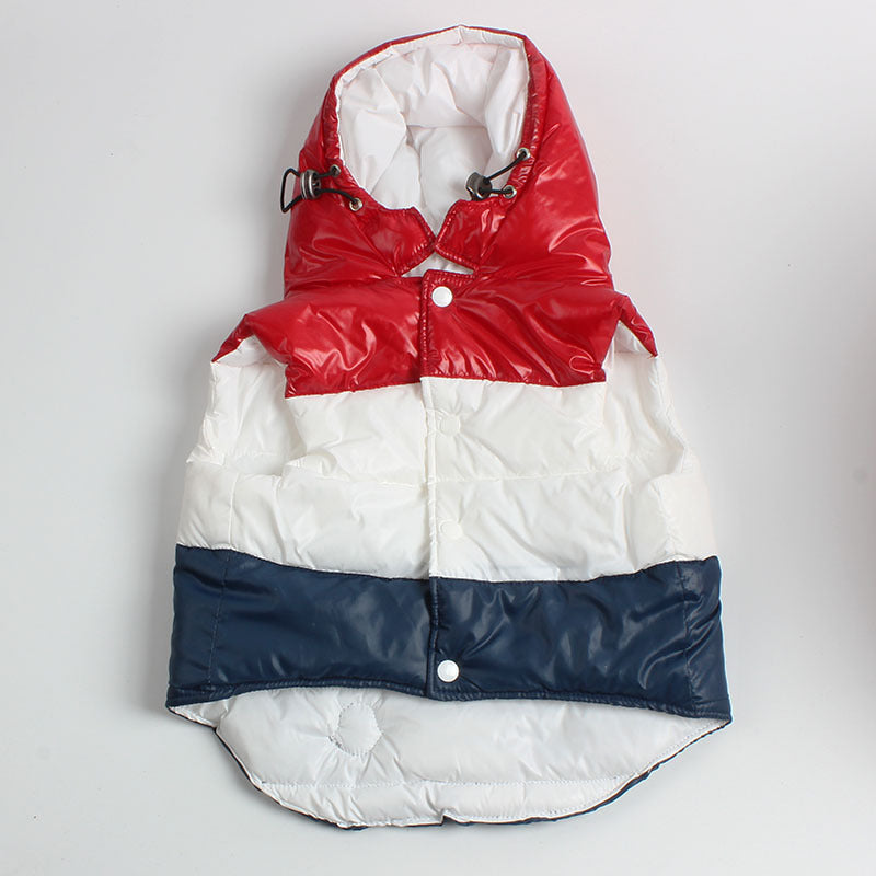 Gilet en coton à coutures tricolores pour animaux de compagnie