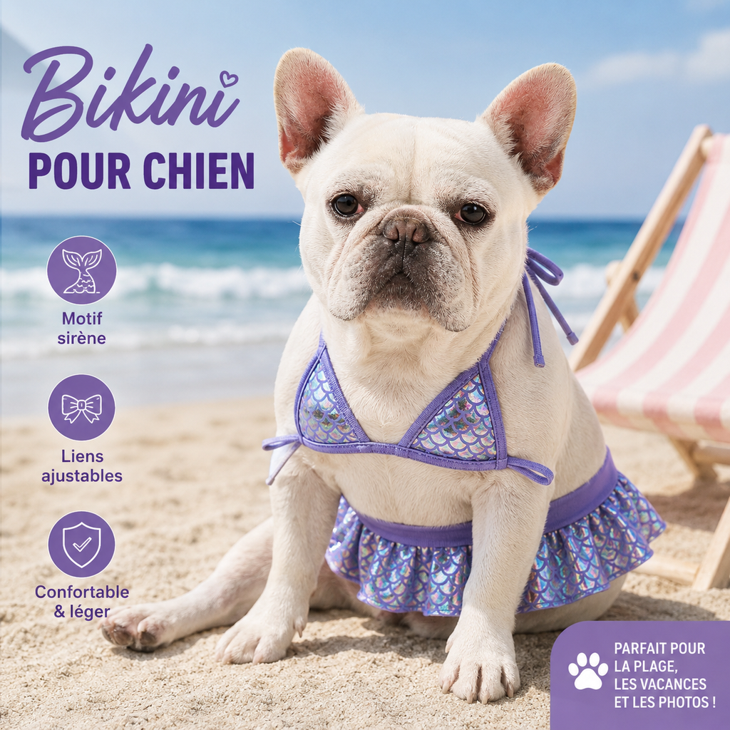 Ensemble bikini de plage – Tenue d’été premium pour animaux