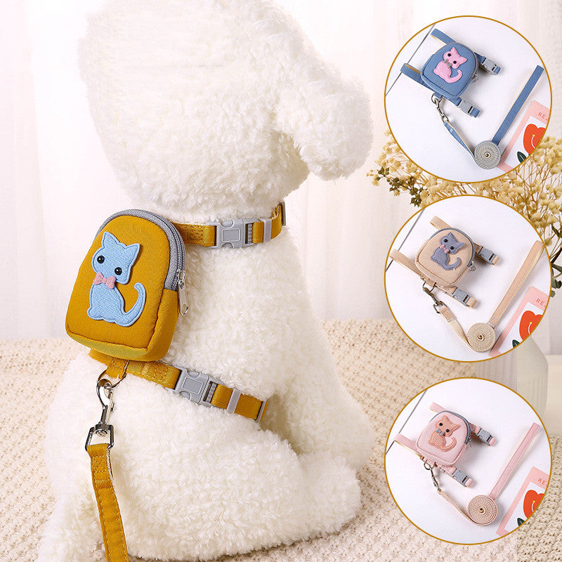 Sac à dos pour animal avec ours en peluche et laisse intégrée