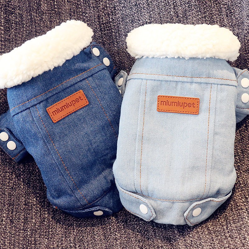 Veste en Jean Épaisse et Chaude pour Chien et Chat