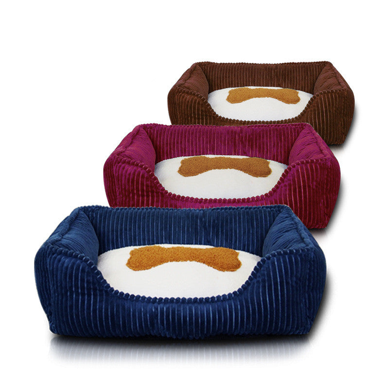 Panier carré pour chien et chat – Lit d’hiver lavable pour sommeil profond premium