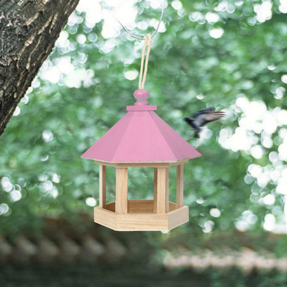 Mangeoire et abreuvoir en bois pour oiseaux – Décoration extérieure premium