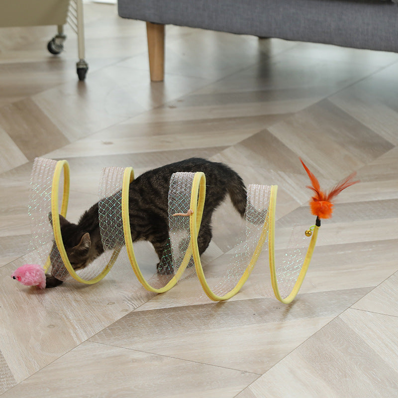 Jeu “Tunnel” pliable en forme de S pour chat