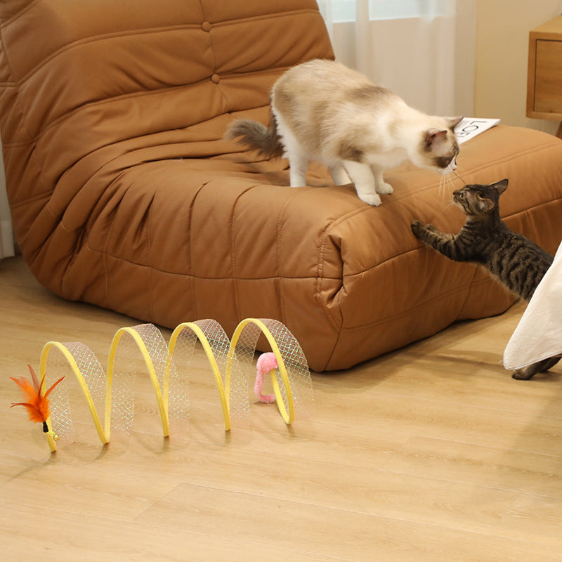 Jeu “Tunnel” pliable en forme de S pour chat