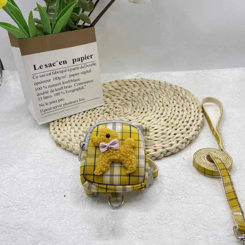 Sac à dos pour animal avec ours en peluche et laisse intégrée