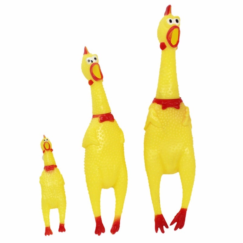 Jouet pour animaux en forme de poulet qui couine