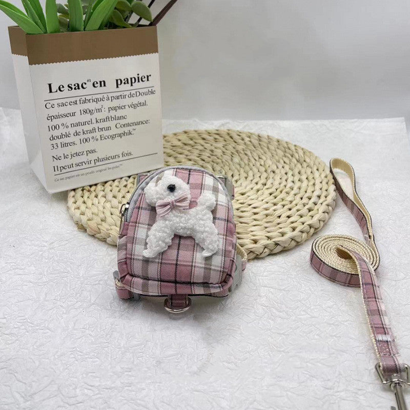 Sac à dos pour animal avec ours en peluche et laisse intégrée