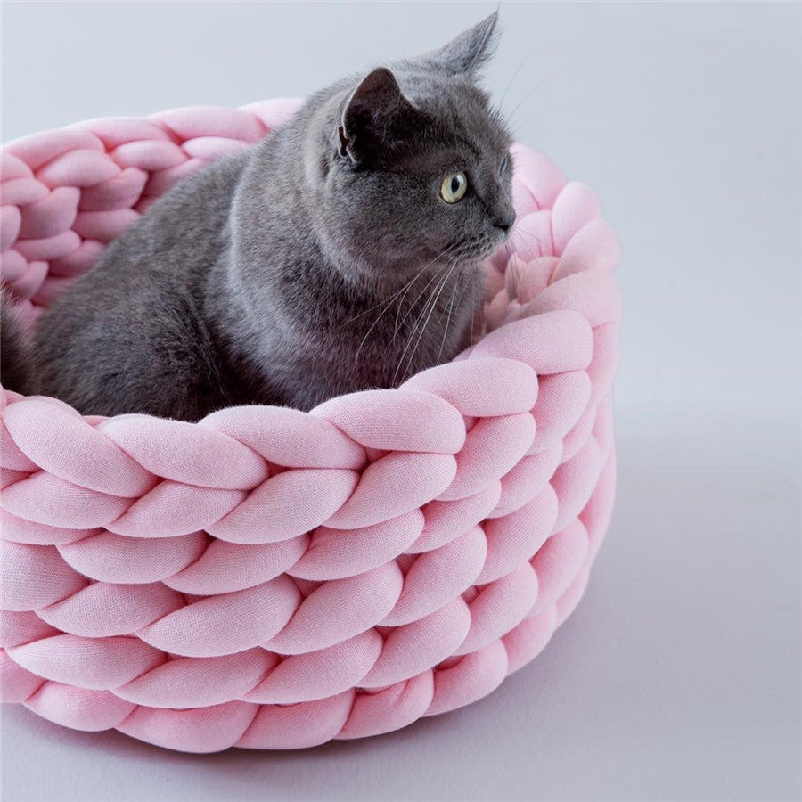 Niche pour animaux en laine épaisse unie, lavable