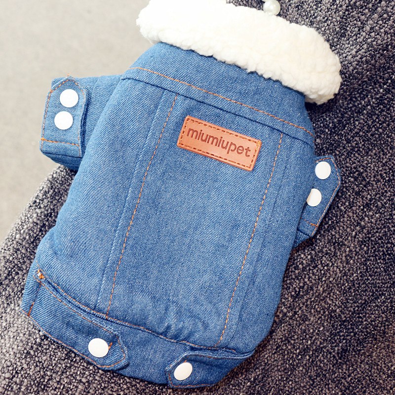 Veste en Jean Épaisse et Chaude pour Chien et Chat