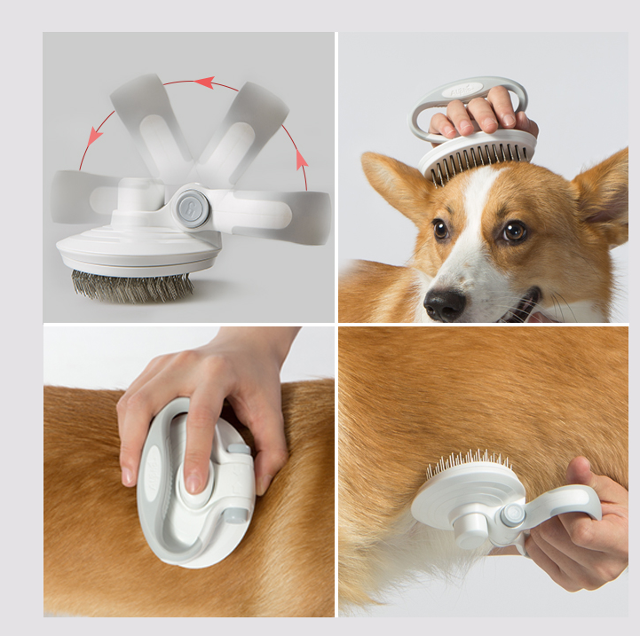 Brosse de toilettage auto-nettoyante en acier pour animaux – Outil de soin premium pour chiens