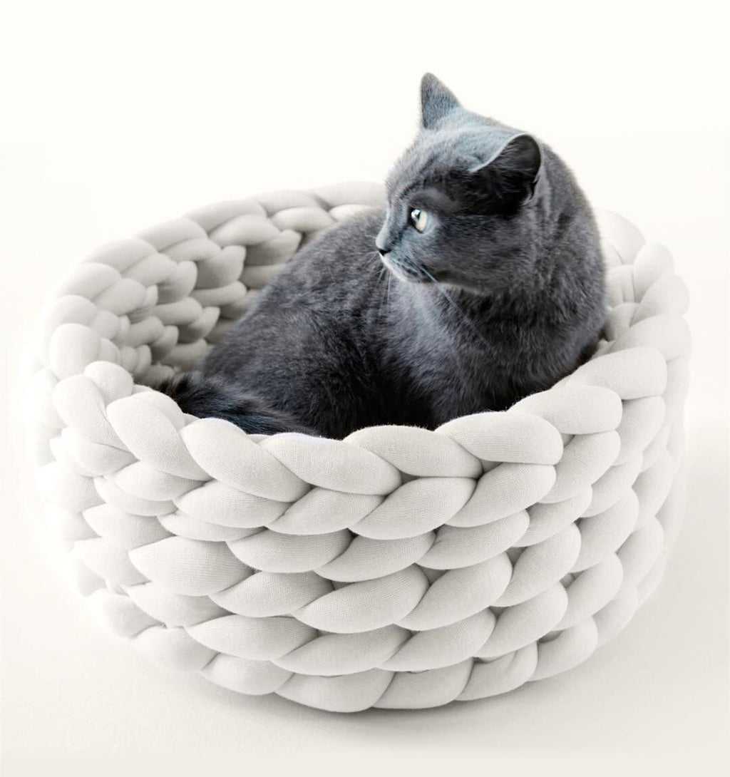 Niche pour animaux en laine épaisse unie, lavable