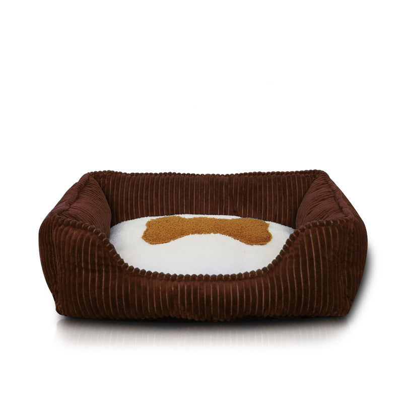 Panier carré pour chien et chat – Lit d’hiver lavable pour sommeil profond premium